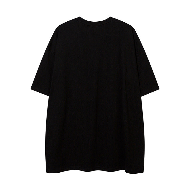 Fashion Graffiti Letter Short Sleeve Men Clothing