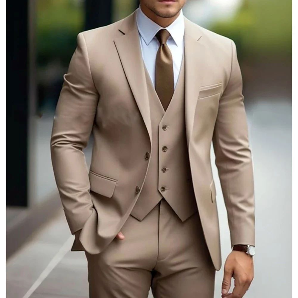 Luxury Business Casual Men's Three-piece Suit