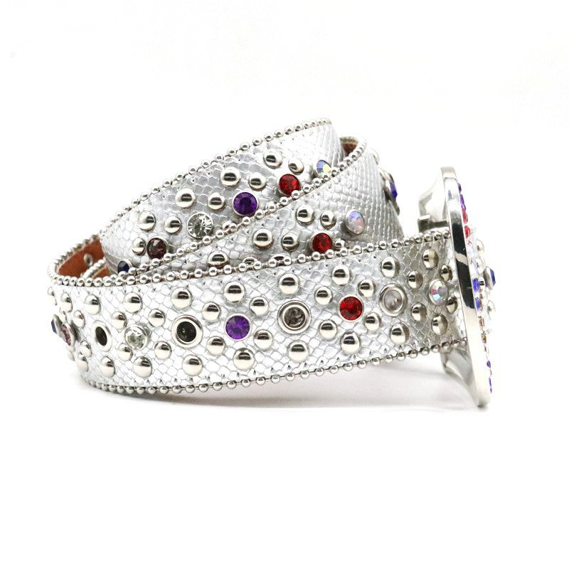 Fashion Men's Rhinestone Snake Belt Handmade