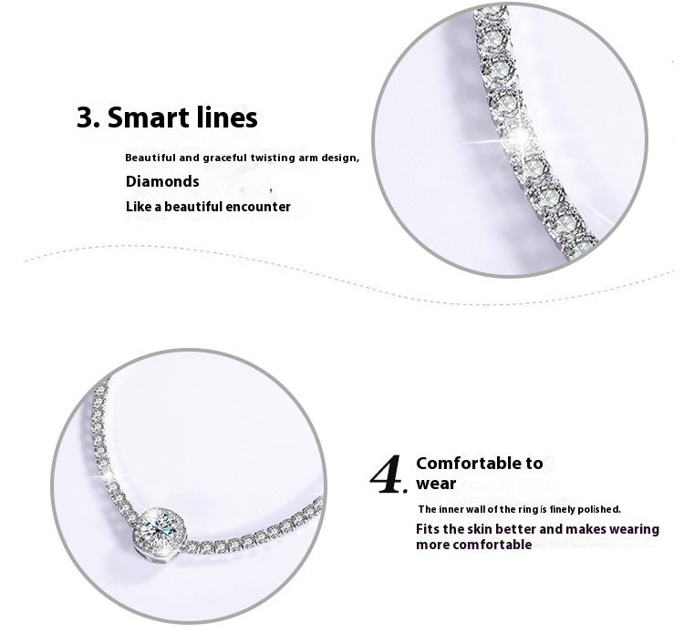 1 Karat Silver Moissanite Galaxy Bracelet