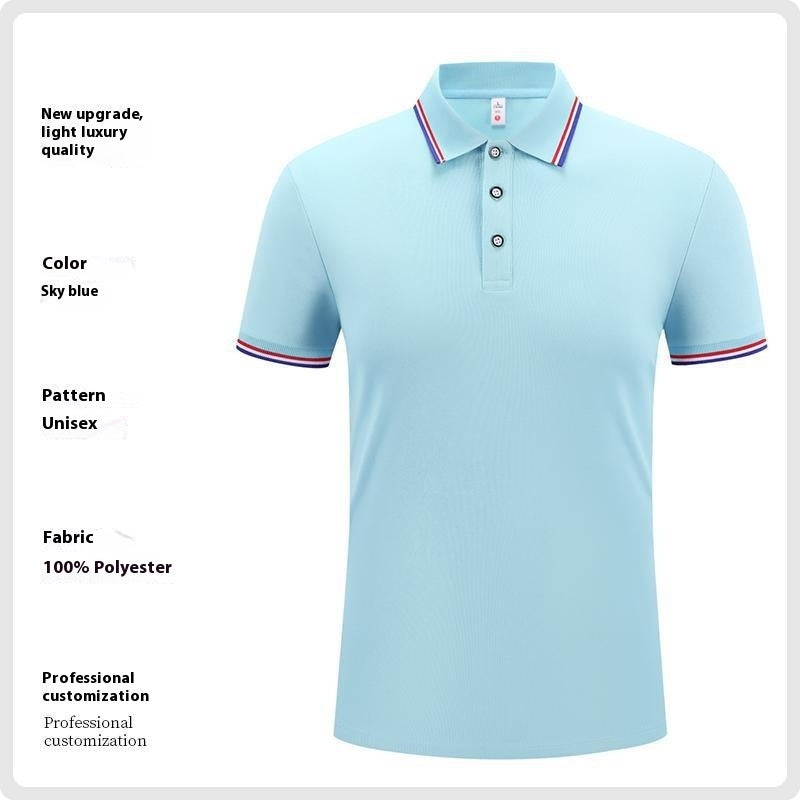 Fashion Is Ice Silk Lapel Short Sleeve Polo Shirt