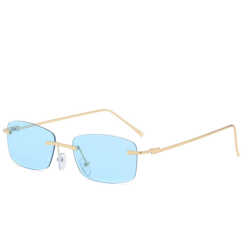 Fashion Rimless Cut-edge Sunglasses Ocean Lens