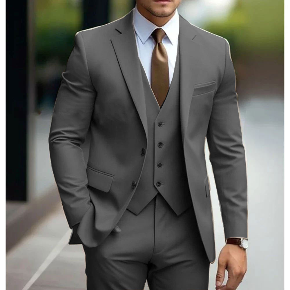 Luxury Business Casual Men's Three-piece Suit