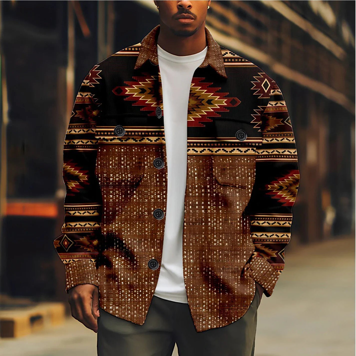 Fashion Individual Casual Printed Men's Jacket