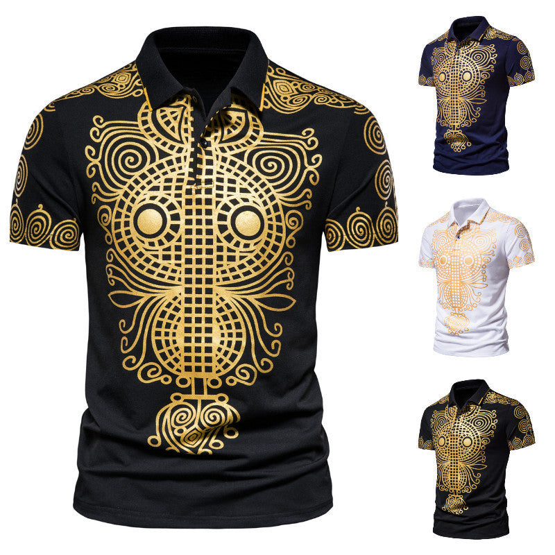 Summer Men Casual Ethnic Short Sleeved