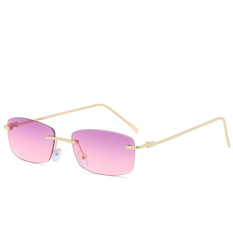 Fashion Rimless Cut-edge Sunglasses Ocean Lens