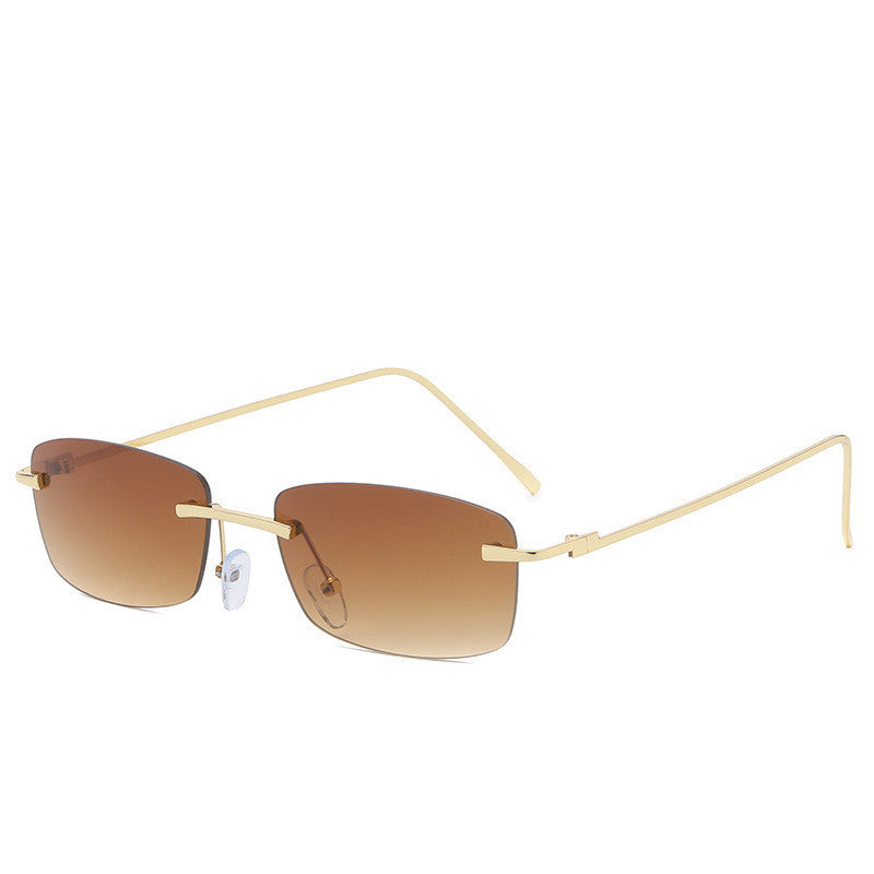 Fashion Rimless Cut-edge Sunglasses Ocean Lens