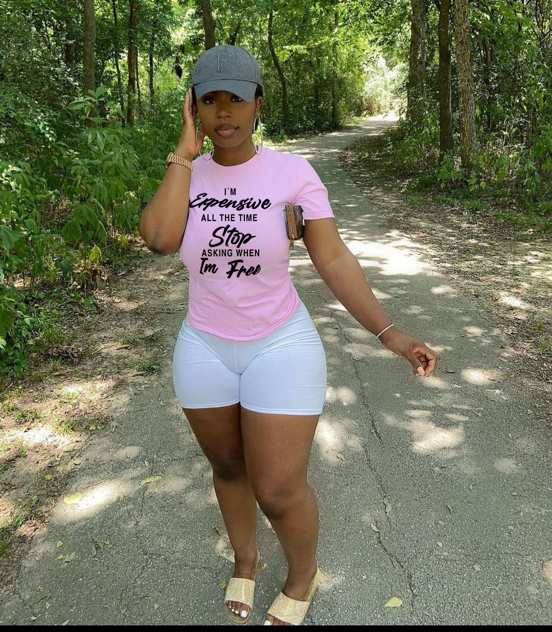 Available Foreign Trade New European And American Personalized Letter Women's Printed Wear T-shirt Summer Loose Plus Size Crew Neck Short Sleeve