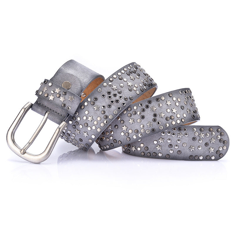 Cool rivet women's belt