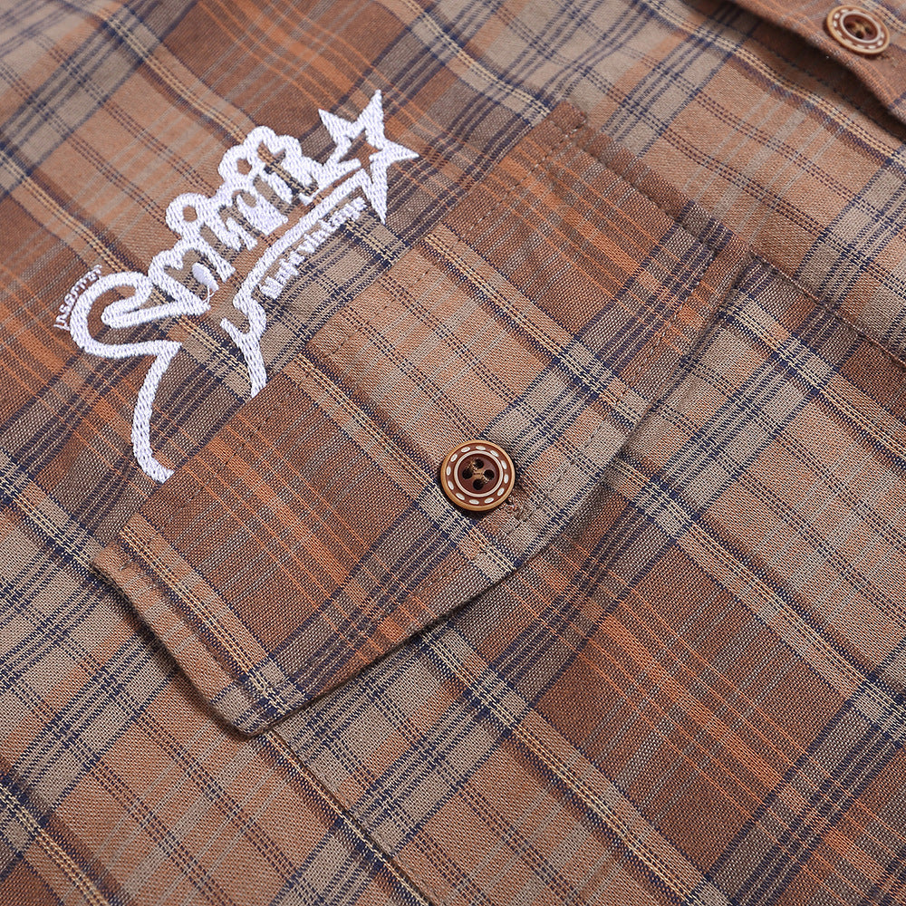 Casual Short Sleeve Plaid Shirt Men