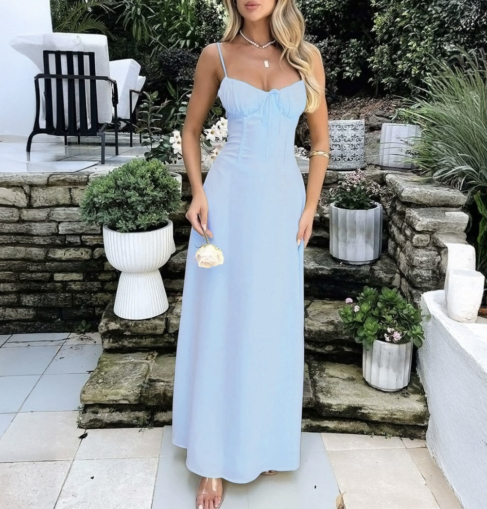 Cross-border Women's Clothing Elegant Lace-up Backless A- Line Dress - Urban Stylez Outlet