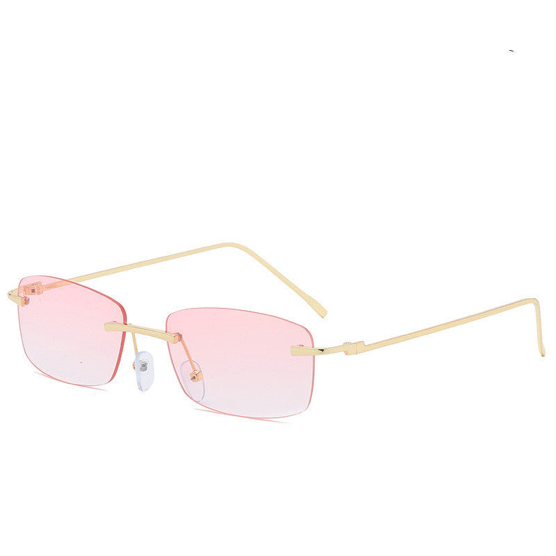Fashion Rimless Cut-edge Sunglasses Ocean Lens