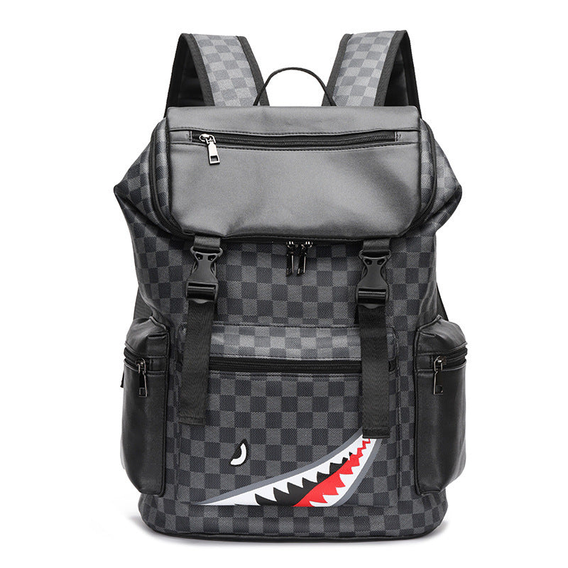 Casual Checkered Printed Large Capacity Backpack