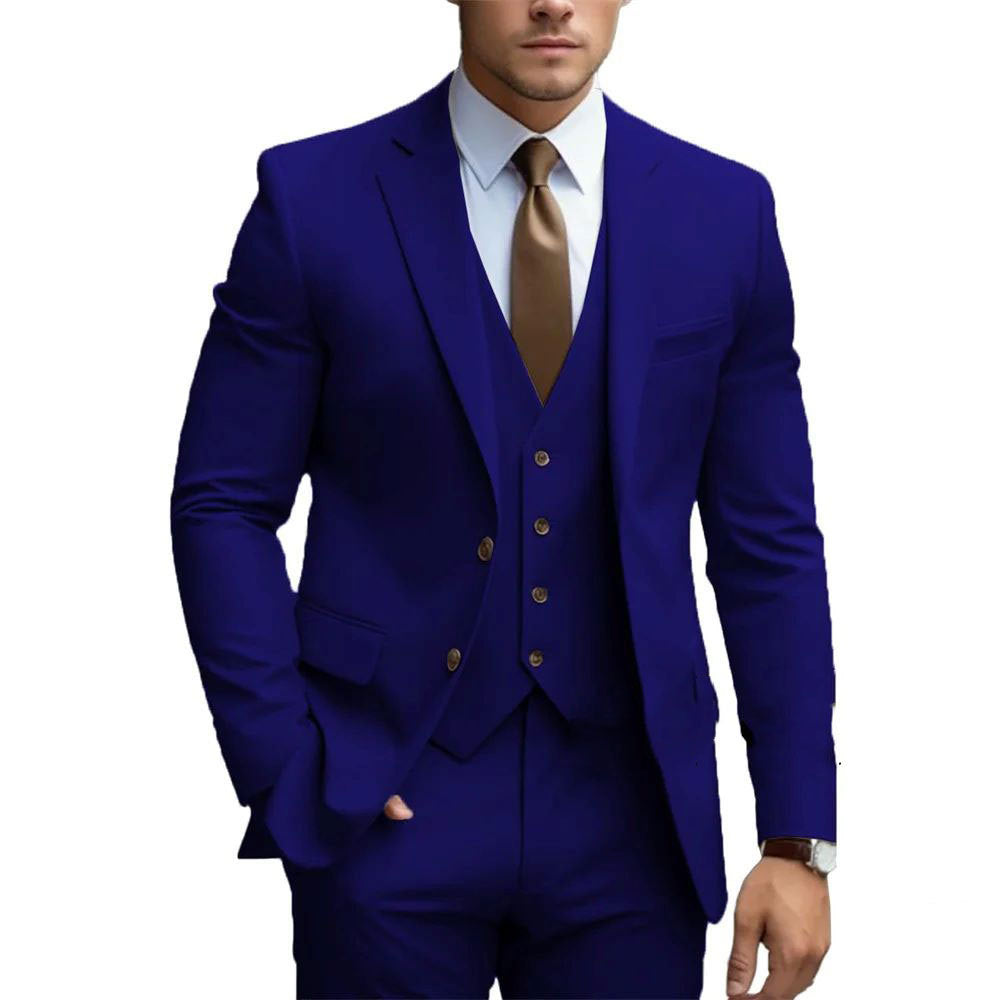 Luxury Business Casual Men's Three-piece Suit