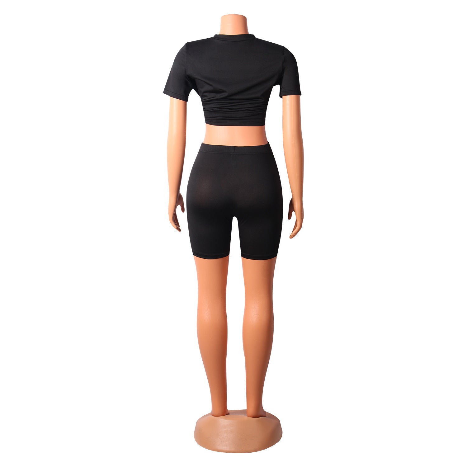 Casual Sports Suit Solid Color Short-Sleeved T-Shirt Shorts Two-Piece Suit