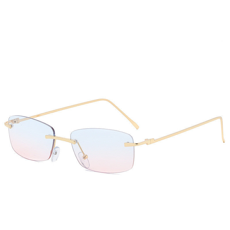 Fashion Rimless Cut-edge Sunglasses Ocean Lens