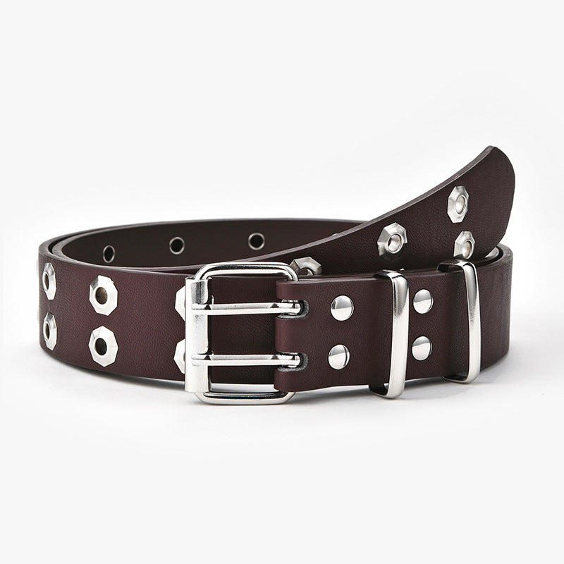 Double Breasted Waistband Chain Versatile