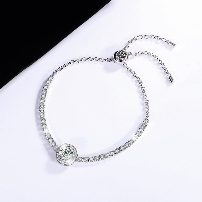 1 Karat Silver Moissanite Galaxy Bracelet
