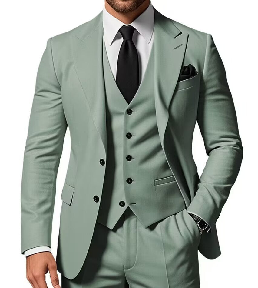 Luxury Business Casual Men's Three-piece Suit