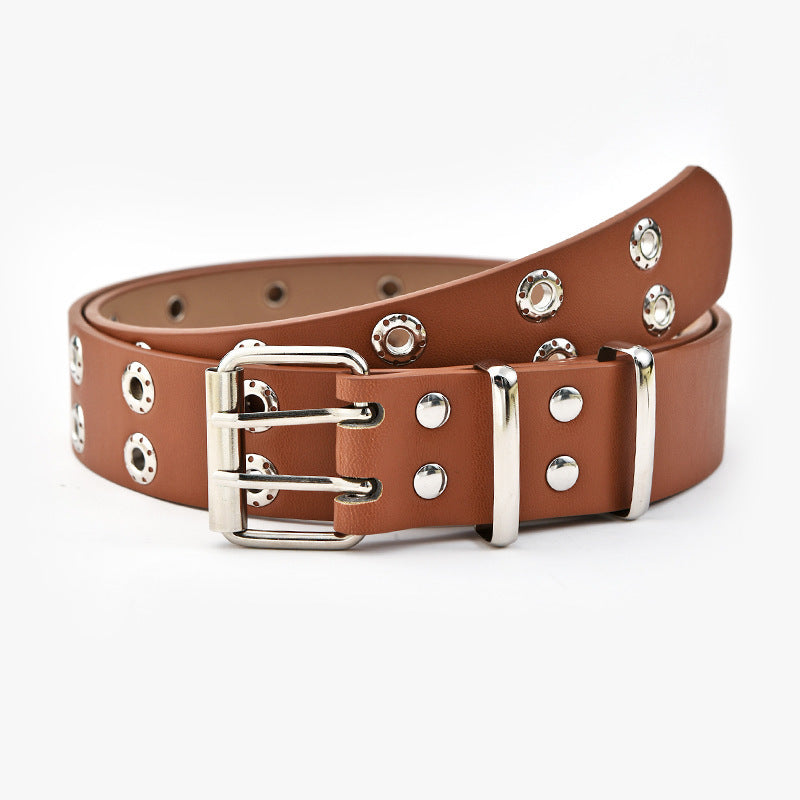 Double Breasted Waistband Chain Versatile