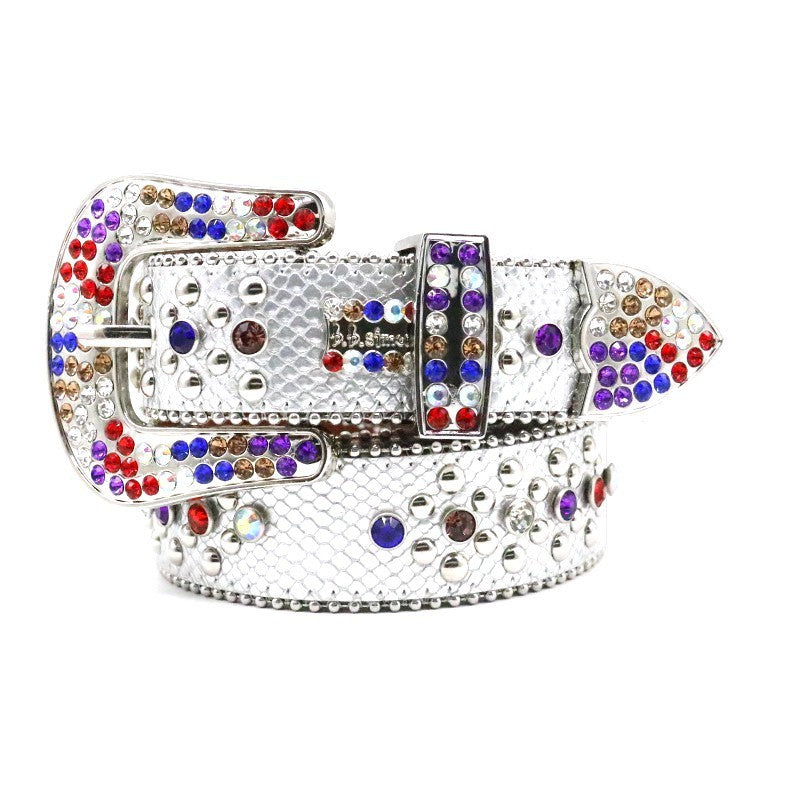 Fashion Men's Rhinestone Snake Belt Handmade