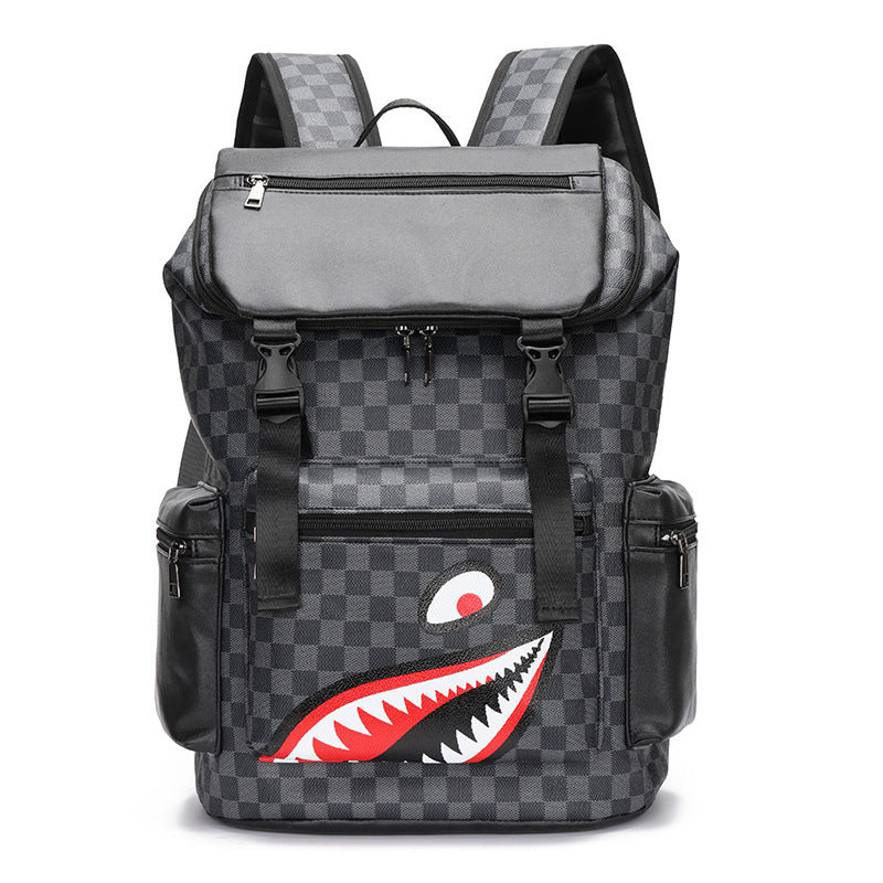 Casual Checkered Printed Large Capacity Backpack