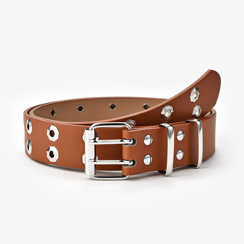 Double Breasted Waistband Chain Versatile