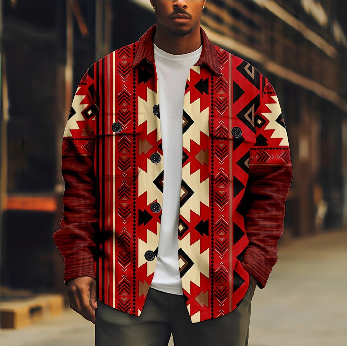 Fashion Individual Casual Printed Men's Jacket