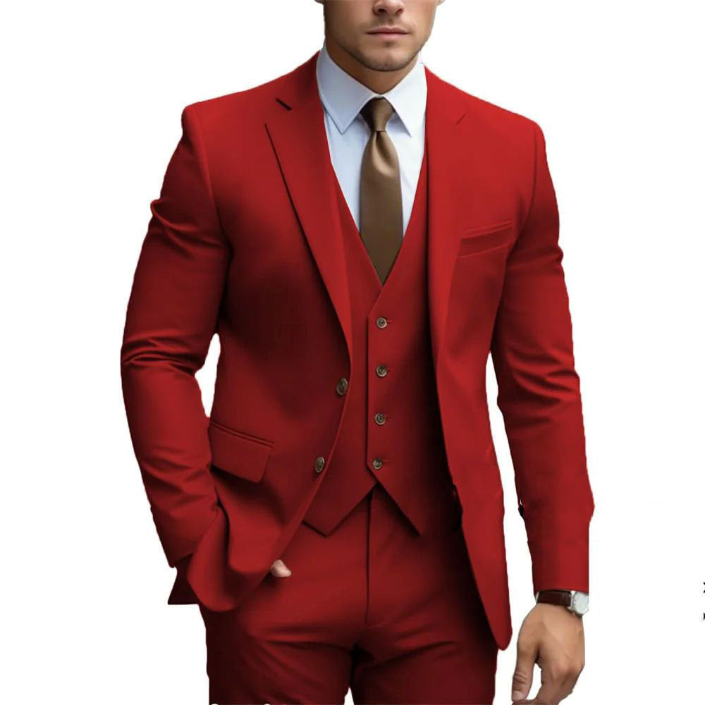 Luxury Business Casual Men's Three-piece Suit