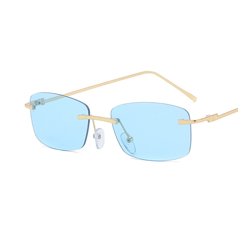 Fashion Rimless Cut-edge Sunglasses Ocean Lens