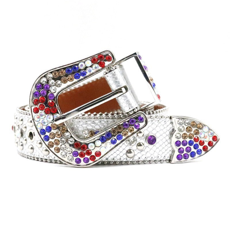 Fashion Men's Rhinestone Snake Belt Handmade