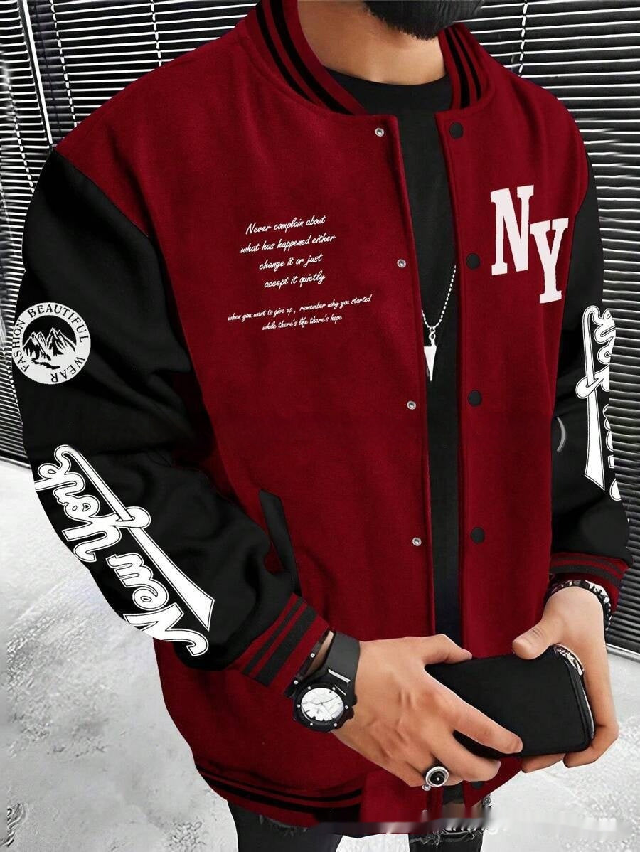 Men's Cardigan Baseball Uniform Jacket Coat