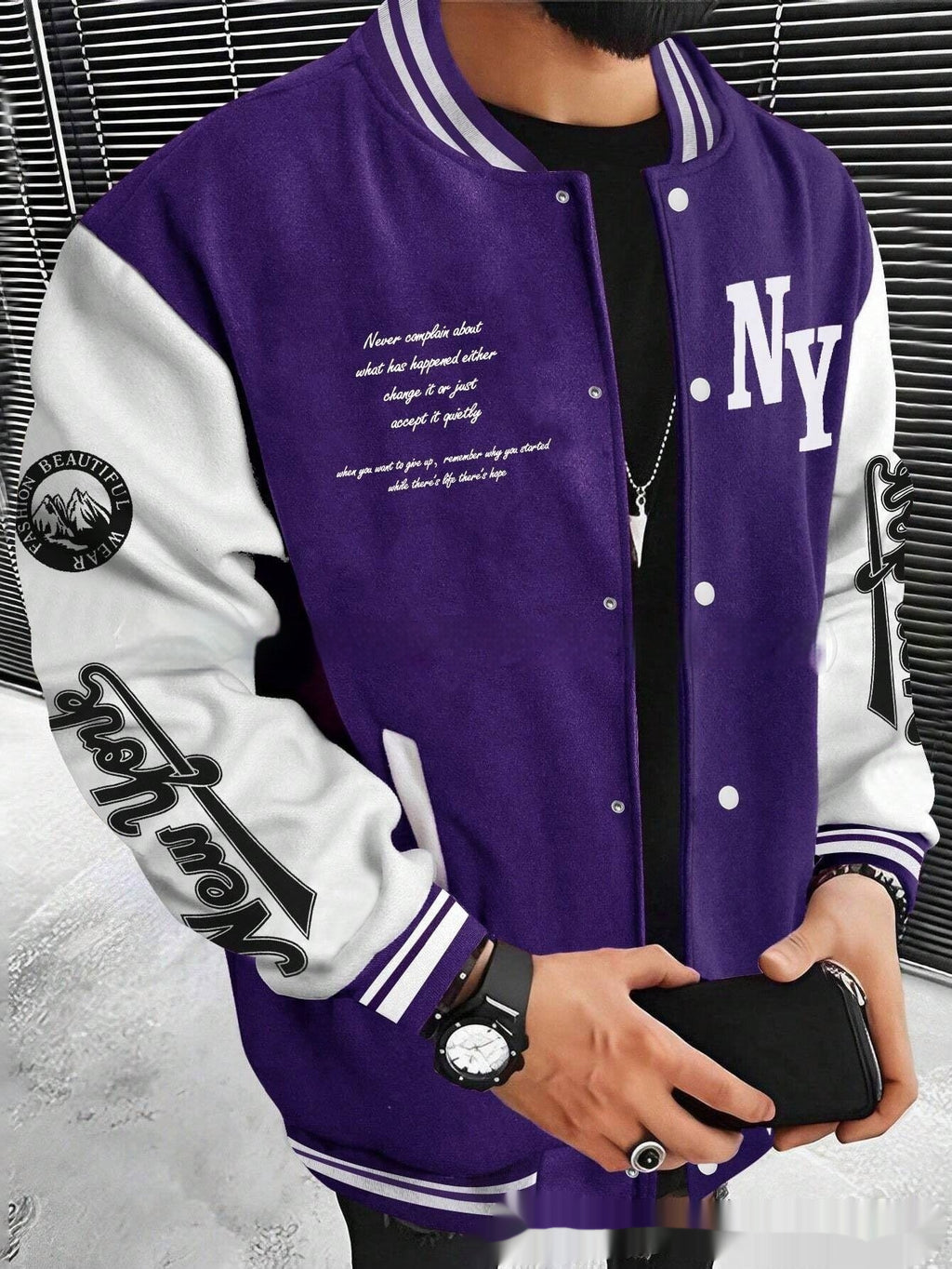 Men's Cardigan Baseball Uniform Jacket Coat