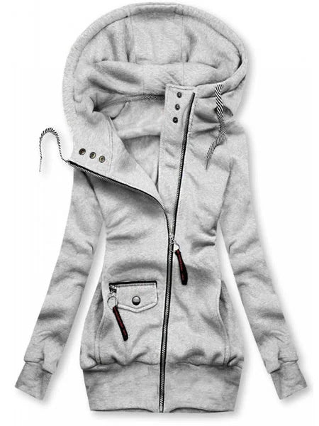 Stitched Drawstring Hooded Slim Fashion Jacket