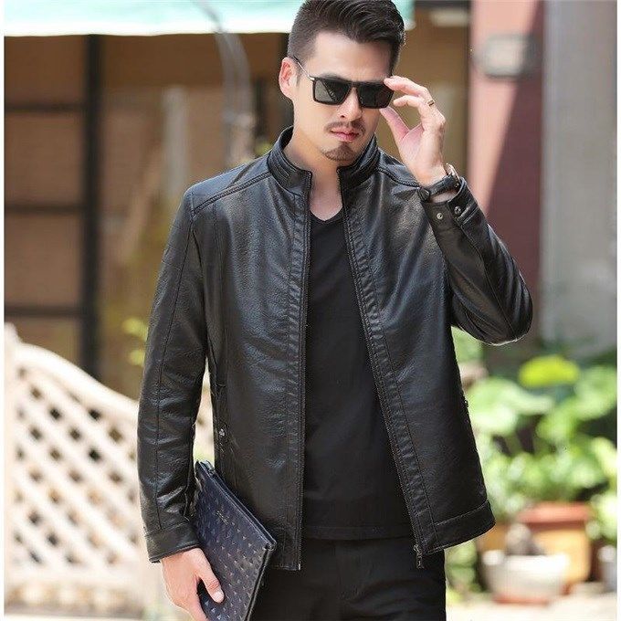 Men's Leather Jackets For Winter Jacket Men And Coats Leather Male Coat For Brand Men's Oblique Zipper Winter