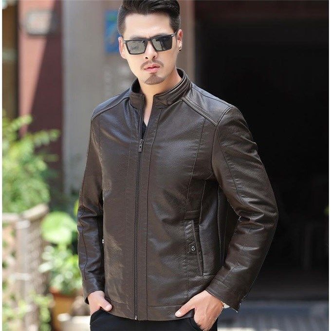 Men's Leather Jackets For Winter Jacket Men And Coats Leather Male Coat For Brand Men's Oblique Zipper Winter