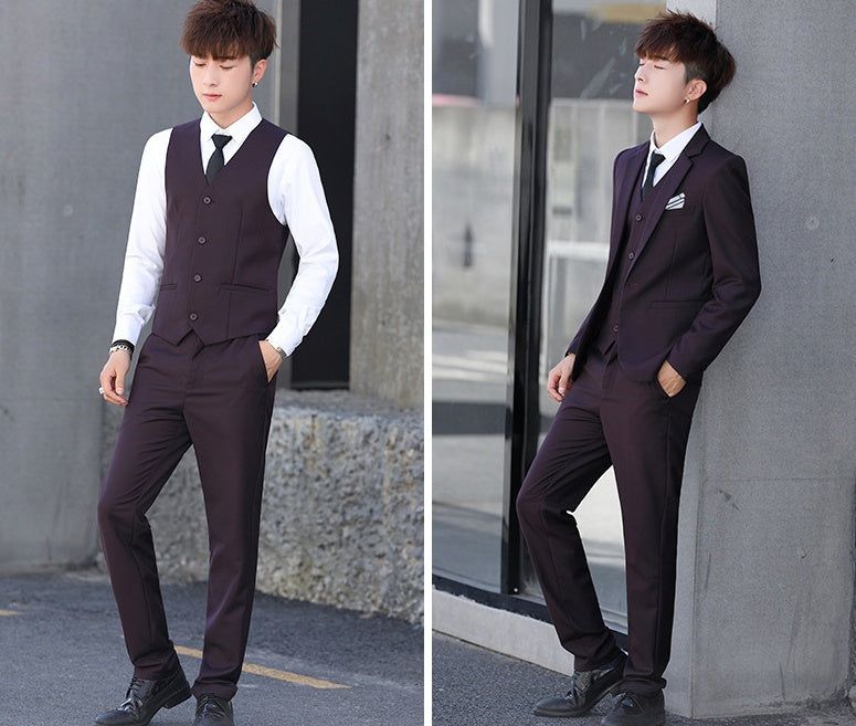 Men'S Three-Piece Self-Cultivation Groomsmen Suits Men'S Suits