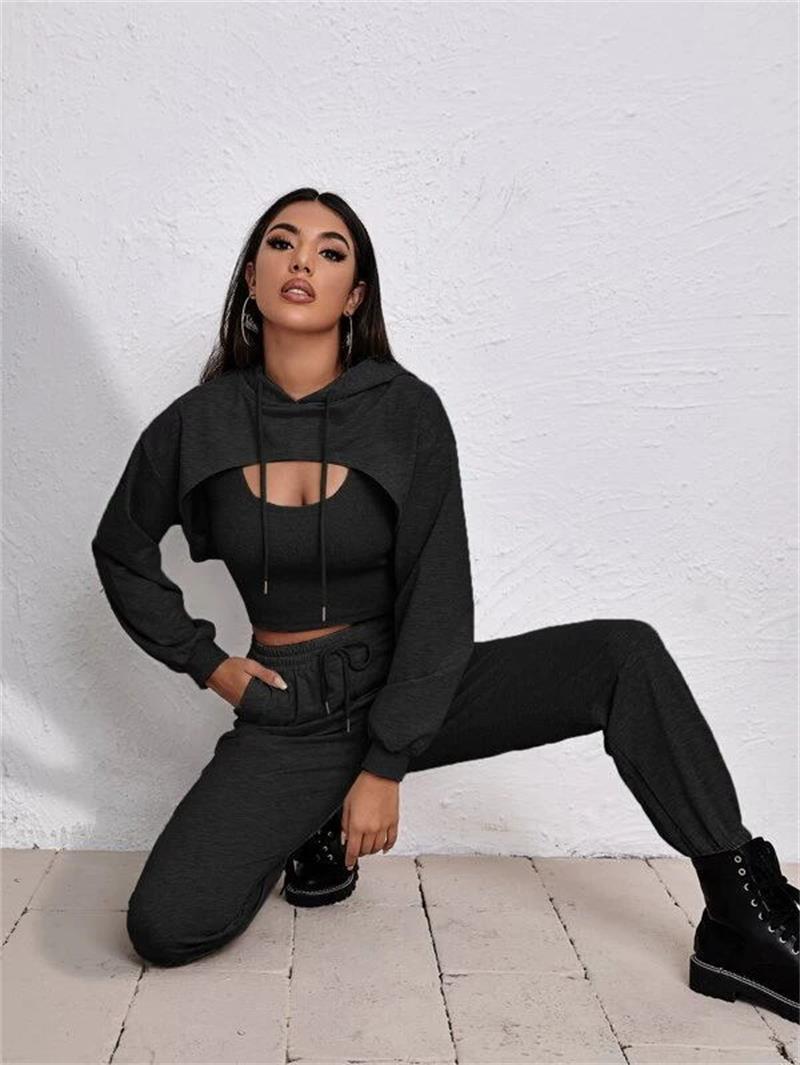 Sports Hooded Sweater Three-piece Street Sports