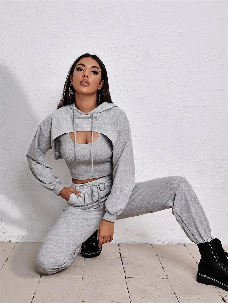 Sports Hooded Sweater Three-piece Street Sports