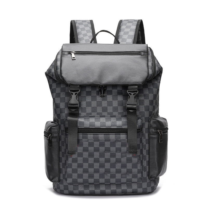Casual Checkered Printed Large Capacity Backpack