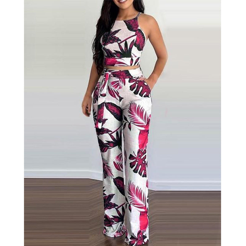 Urban Casual Printed Women's Pants Suit