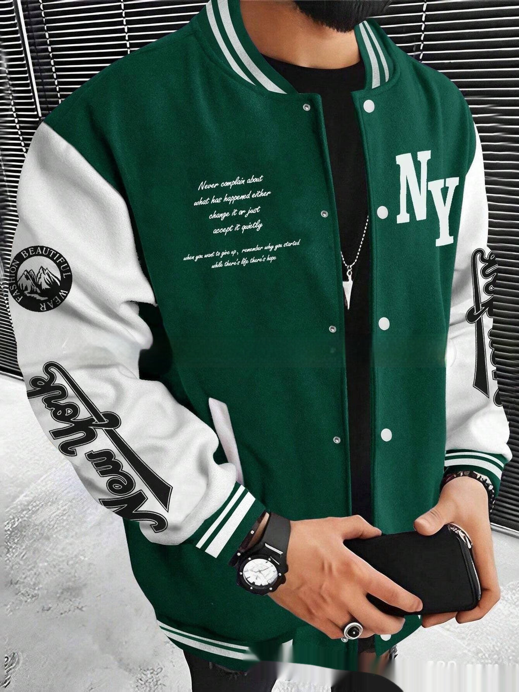 Men's Cardigan Baseball Uniform Jacket Coat