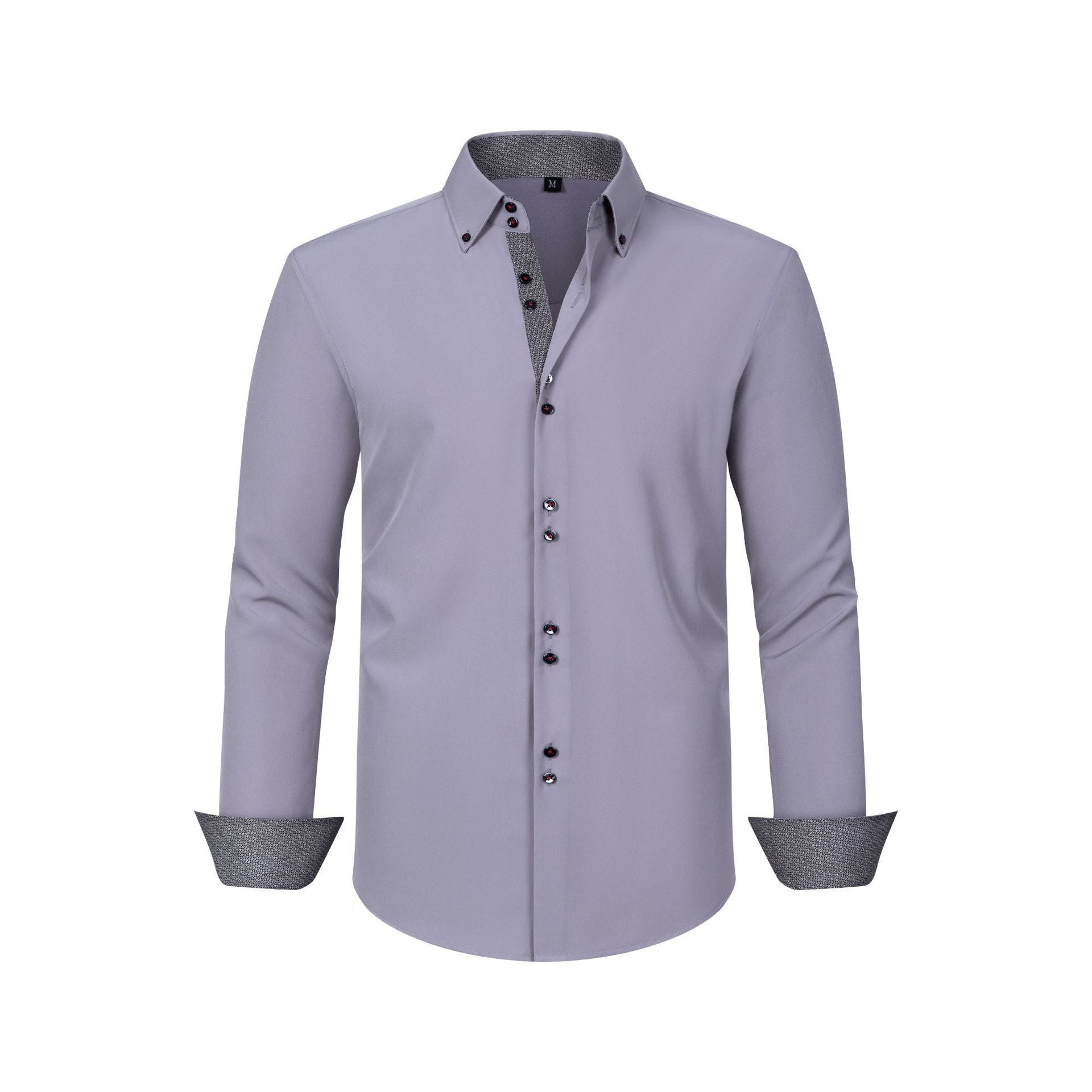 Polka Dot Color Matching Design Double Breasted Shirt