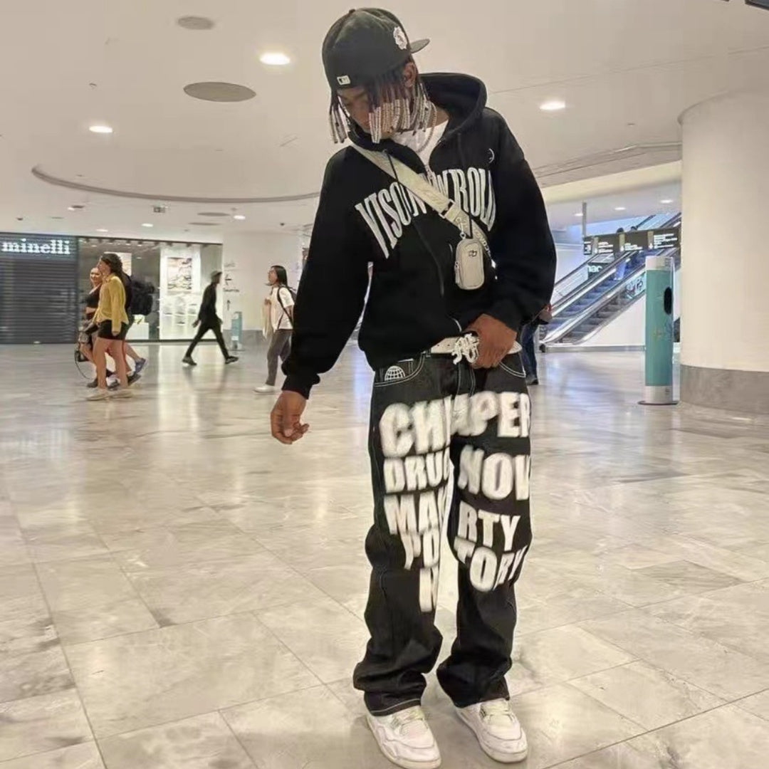 New Letter Printed Jeans For Men