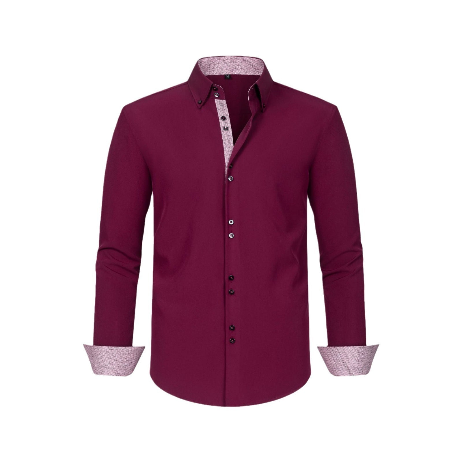 Polka Dot Color Matching Design Double Breasted Shirt