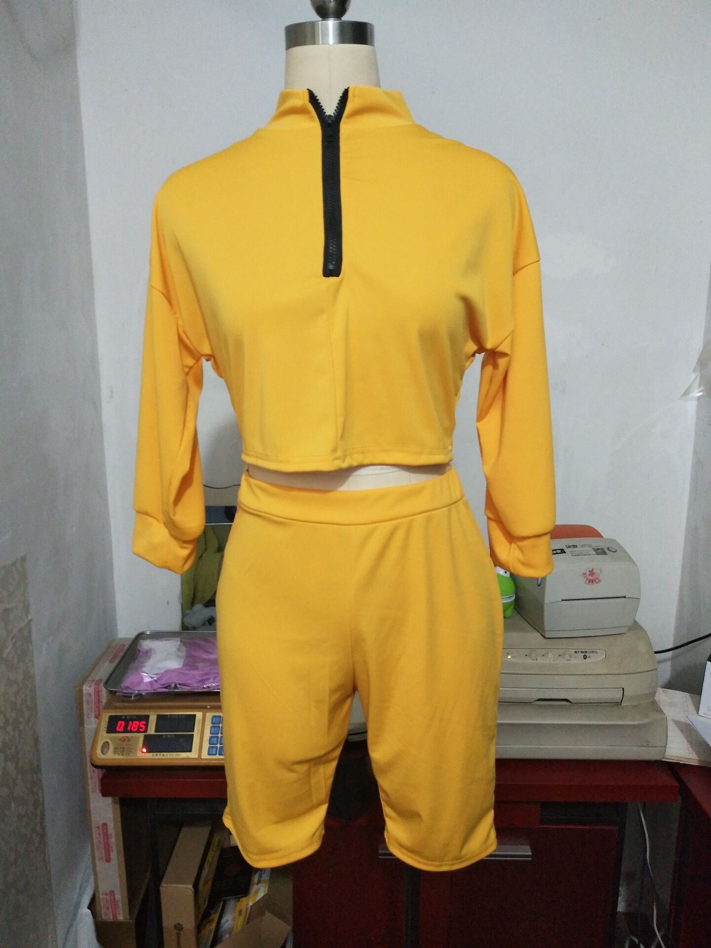 2 Pieces Set Crop Top Hoodies Sweatshirt Track Pants Tracksuit