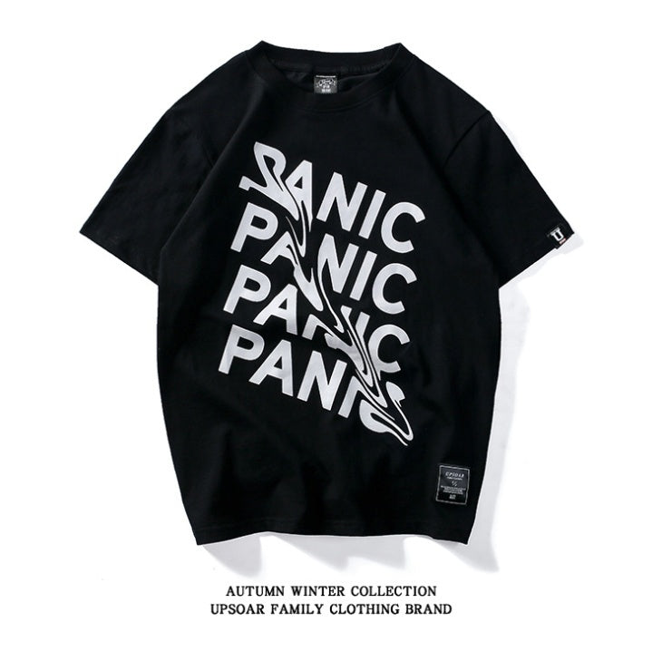 American casual street letter printing short-sleeved men's t-shirt cotton men and women with the summer