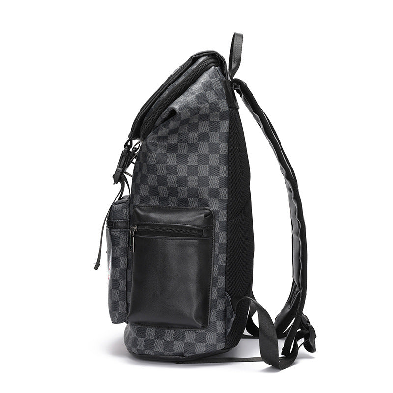 Casual Checkered Printed Large Capacity Backpack