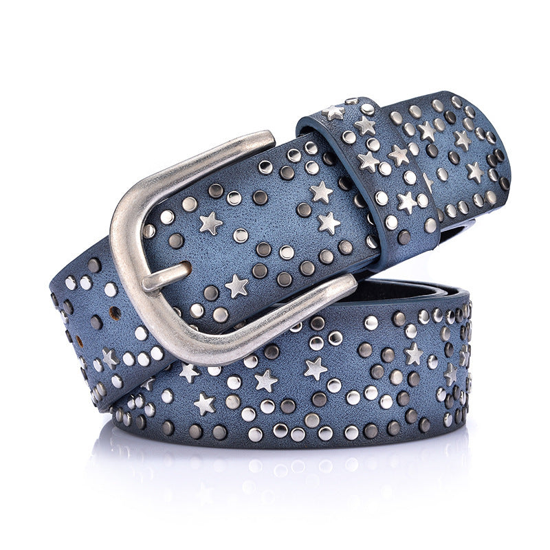 Cool rivet women's belt