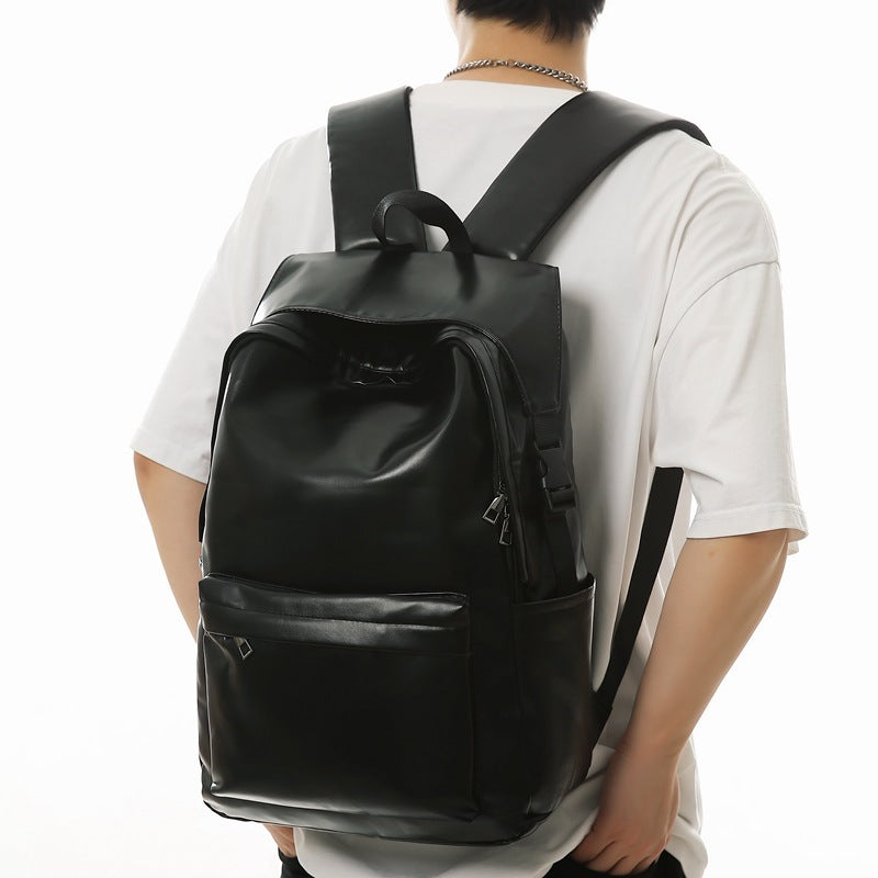 Travel Out Large Capacity PU Leather Men's Backpack